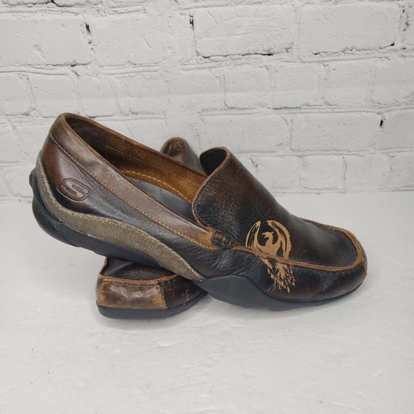 Skechers SN60660 Men’s Brown Leather Loafers Moccasins Driving Shoes US Sz 10.5 - Picture 1 of 9